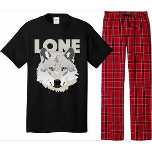 Graphic Lone Grey Wolf Sigma Male Gift Pajama Set