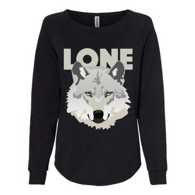 Graphic Lone Grey Wolf Sigma Male Gift Womens California Wash Sweatshirt