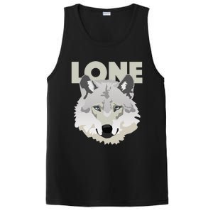 Graphic Lone Grey Wolf Sigma Male Gift PosiCharge Competitor Tank