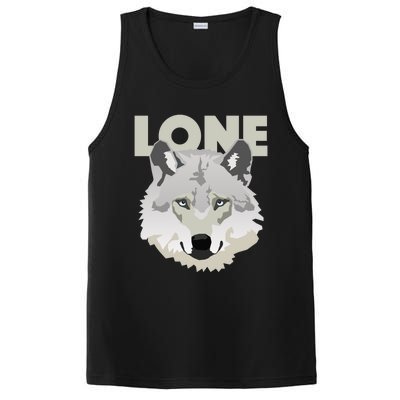 Graphic Lone Grey Wolf Sigma Male Gift PosiCharge Competitor Tank