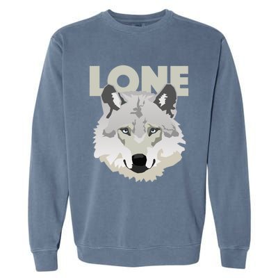 Graphic Lone Grey Wolf Sigma Male Gift Garment-Dyed Sweatshirt