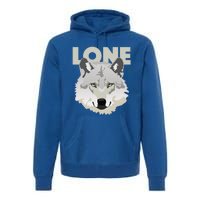 Graphic Lone Grey Wolf Sigma Male Gift Premium Hoodie