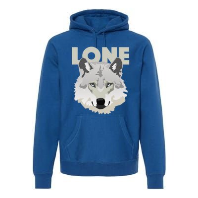 Graphic Lone Grey Wolf Sigma Male Gift Premium Hoodie