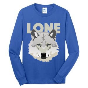 Graphic Lone Grey Wolf Sigma Male Gift Tall Long Sleeve T-Shirt