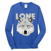 Graphic Lone Grey Wolf Sigma Male Gift Tall Long Sleeve T-Shirt