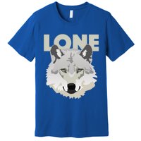 Graphic Lone Grey Wolf Sigma Male Gift Premium T-Shirt