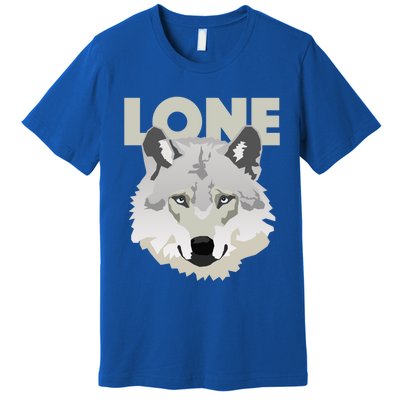 Graphic Lone Grey Wolf Sigma Male Gift Premium T-Shirt