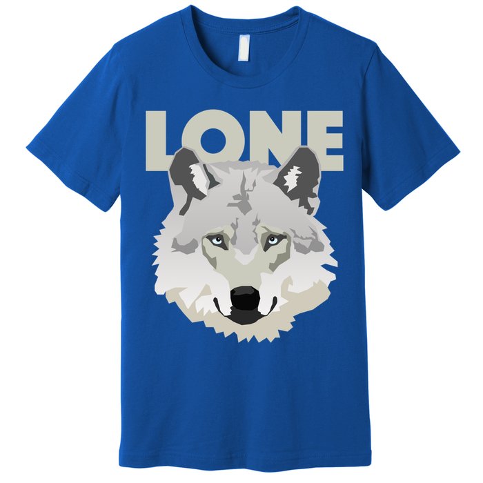 Graphic Lone Grey Wolf Sigma Male Gift Premium T-Shirt