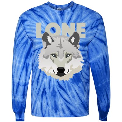 Graphic Lone Grey Wolf Sigma Male Gift Tie-Dye Long Sleeve Shirt