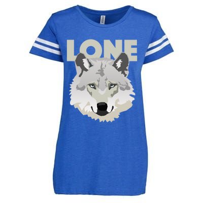 Graphic Lone Grey Wolf Sigma Male Gift Enza Ladies Jersey Football T-Shirt