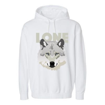 Graphic Lone Grey Wolf Sigma Male Gift Garment-Dyed Fleece Hoodie