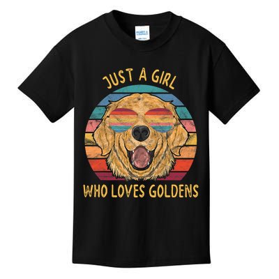 Girl Loves Golden Retrievers Dog Gifts Kids T-Shirt