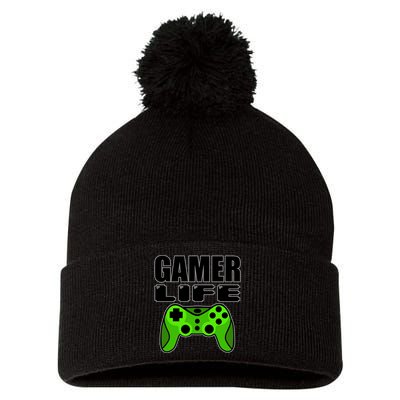 Gamer Life Pom Pom 12in Knit Beanie