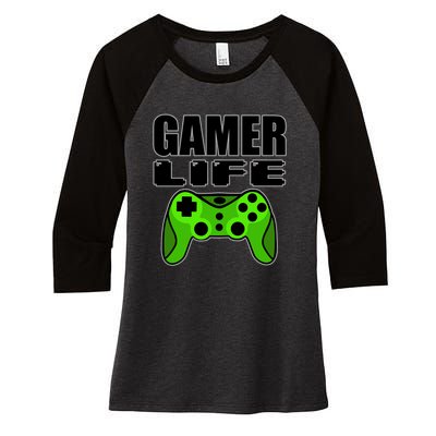 Gamer Life Women's Tri-Blend 3/4-Sleeve Raglan Shirt