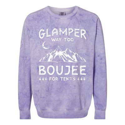 Glamping Luxury Glamper Boujee Tents Camper Camping Outdoor Colorblast Crewneck Sweatshirt