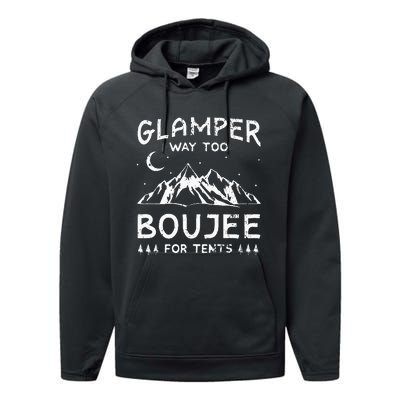 Glamping Luxury Glamper Boujee Tents Camper Camping Outdoor Performance Fleece Hoodie