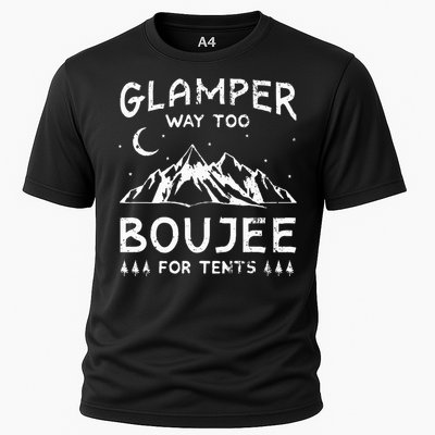 Glamping Luxury Glamper Boujee Tents Camper Camping Outdoor Cooling Performance Crew T-Shirt