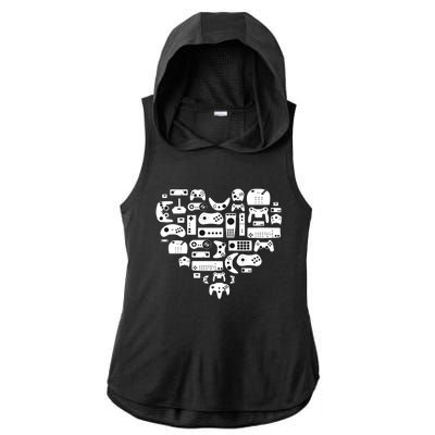 Gaming Love Gamer Gift Game Valentines Day Gift For Him Cool Gift Ladies PosiCharge Tri-Blend Wicking Draft Hoodie Tank