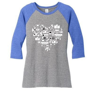 Gaming Love Gamer Gift Game Valentines Day Gift For Him Cool Gift Women's Tri-Blend 3/4-Sleeve Raglan Shirt