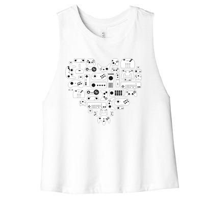 Gaming Love Gamer Gift Game Valentines Day Gift For Him Cool Gift Women's Racerback Cropped Tank