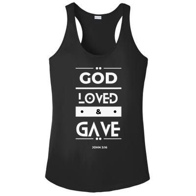 God Loved & Gave  Ladies PosiCharge Competitor Racerback Tank