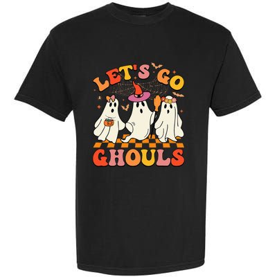 Groovy Lets Go Ghouls Halloween Ghost Garment-Dyed Heavyweight T-Shirt