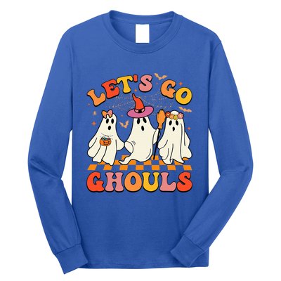 Groovy Lets Go Ghouls Halloween Ghost Long Sleeve Shirt