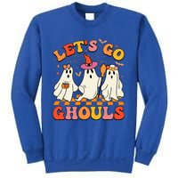 Groovy Lets Go Ghouls Halloween Ghost Sweatshirt