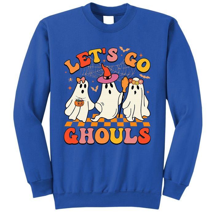 Groovy Lets Go Ghouls Halloween Ghost Sweatshirt