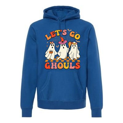 Groovy Lets Go Ghouls Halloween Ghost Premium Hoodie