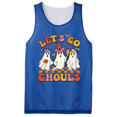 Groovy Lets Go Ghouls Halloween Ghost Mesh Reversible Basketball Jersey Tank