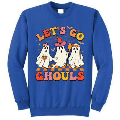 Groovy Lets Go Ghouls Halloween Ghost Tall Sweatshirt