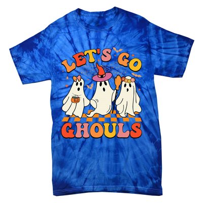 Groovy Lets Go Ghouls Halloween Ghost Tie-Dye T-Shirt