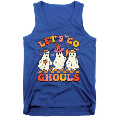 Groovy Lets Go Ghouls Halloween Ghost Tank Top