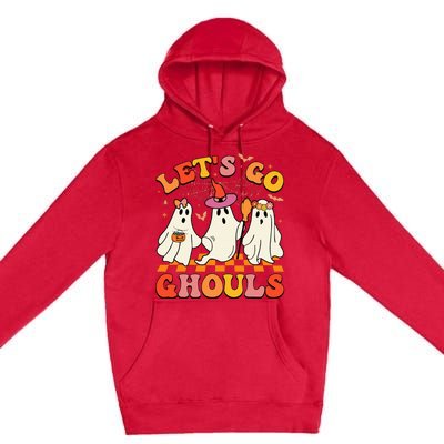 Groovy Lets Go Ghouls Halloween Ghost Premium Pullover Hoodie