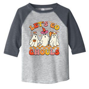 Groovy Lets Go Ghouls Halloween Ghost Toddler Fine Jersey T-Shirt