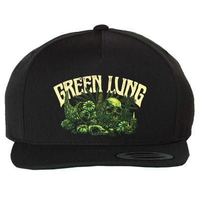 Green Lung Harvest Wool Snapback Cap