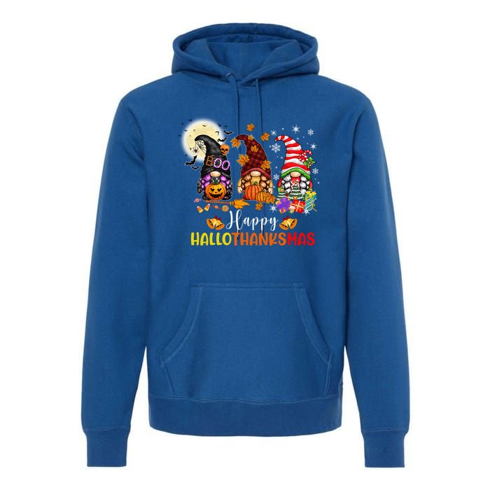 Gnomes Lover Halloween Merry Christmas Happy Hallothanksmas Gift Premium Hoodie