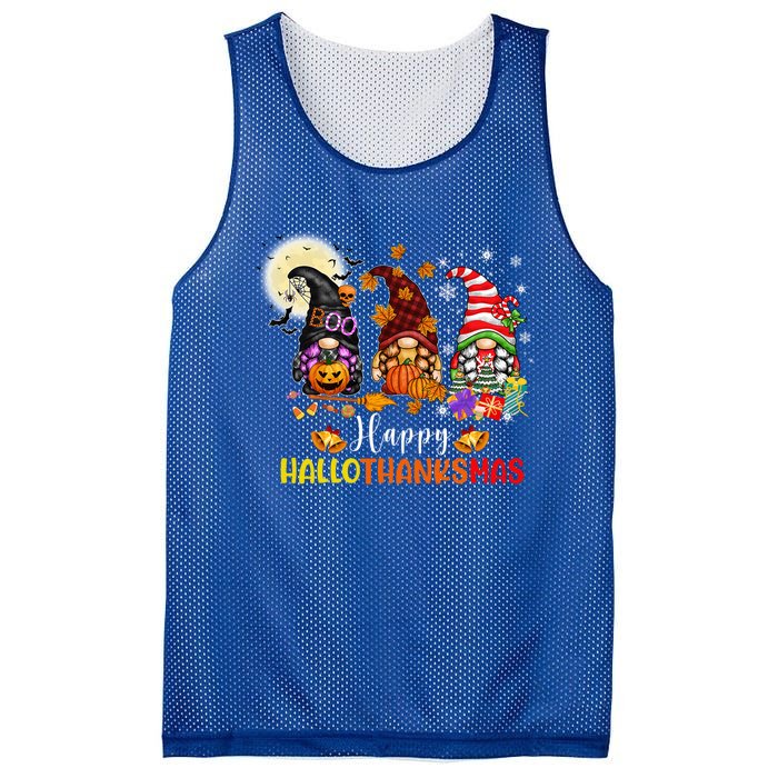 Gnomes Lover Halloween Merry Christmas Happy Hallothanksmas Gift Mesh Reversible Basketball Jersey Tank