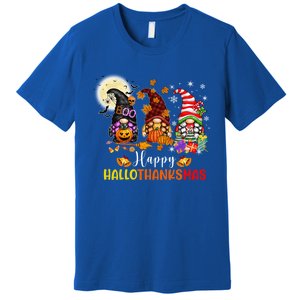 Gnomes Lover Halloween Merry Christmas Happy Hallothanksmas Gift Premium T-Shirt