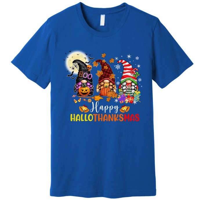 Gnomes Lover Halloween Merry Christmas Happy Hallothanksmas Gift Premium T-Shirt