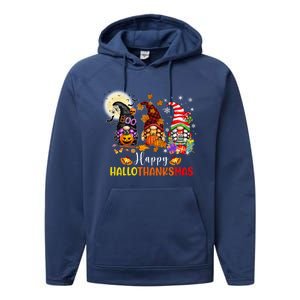 Gnomes Lover Halloween Merry Christmas Happy Hallothanksmas Gift Performance Fleece Hoodie