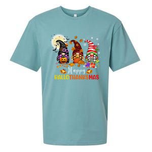 Gnomes Lover Halloween Merry Christmas Happy Hallothanksmas Gift Sueded Cloud Jersey T-Shirt