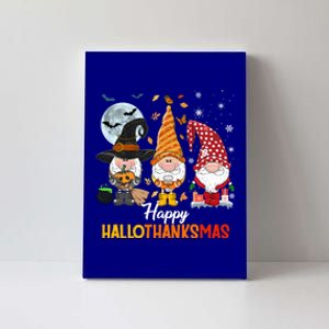 Gnomes Lover Halloween Merry Christmas Happy Hallothanksmas Gift Canvas