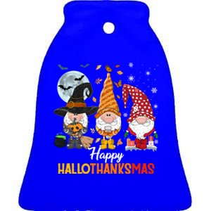 Gnomes Lover Halloween Merry Christmas Happy Hallothanksmas Gift Ceramic Bell Ornament