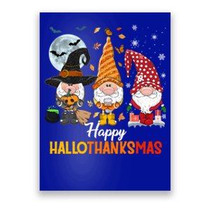 Gnomes Lover Halloween Merry Christmas Happy Hallothanksmas Gift Poster