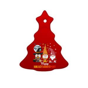 Gnomes Lover Halloween Merry Christmas Happy Hallothanksmas Gift Ceramic Tree Ornament