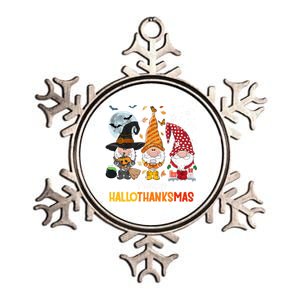 Gnomes Lover Halloween Merry Christmas Happy Hallothanksmas Gift Metallic Star Ornament