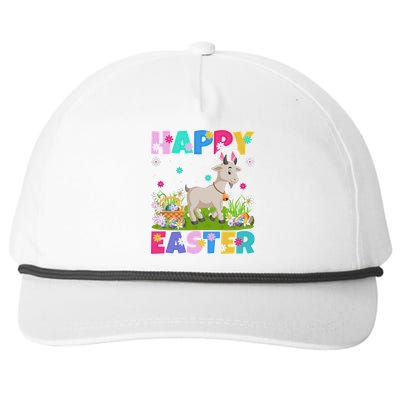 Goat Lover Happy Easter Bunny Goat Easter Sunday Gift Snapback Five-Panel Rope Hat