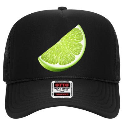 Green Lime Halloween Costume Group Funny Lime Slice Lovers High Crown Mesh Back Trucker Hat